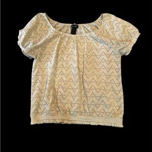 Rue21 Ivory Eyelet Top